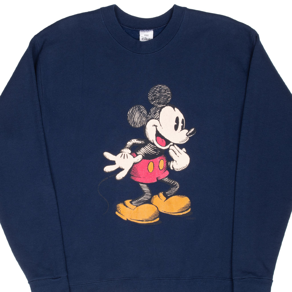 Vintage Disney Mickey Mouse Blue Sweatshirt 1990S Large Made In Usa