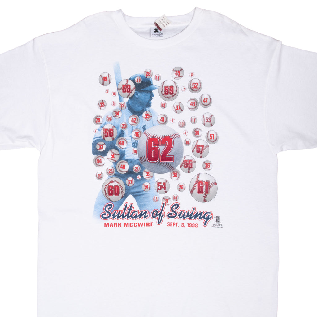 Vintage Mlb Mark Mcgwire Sultan Of Swing St Louis Cardinals Tee Shirt 1998 Size XL Deadstock