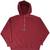 Front of burgundy Nike quarter-zip hoodie with hood and center Swoosh patch