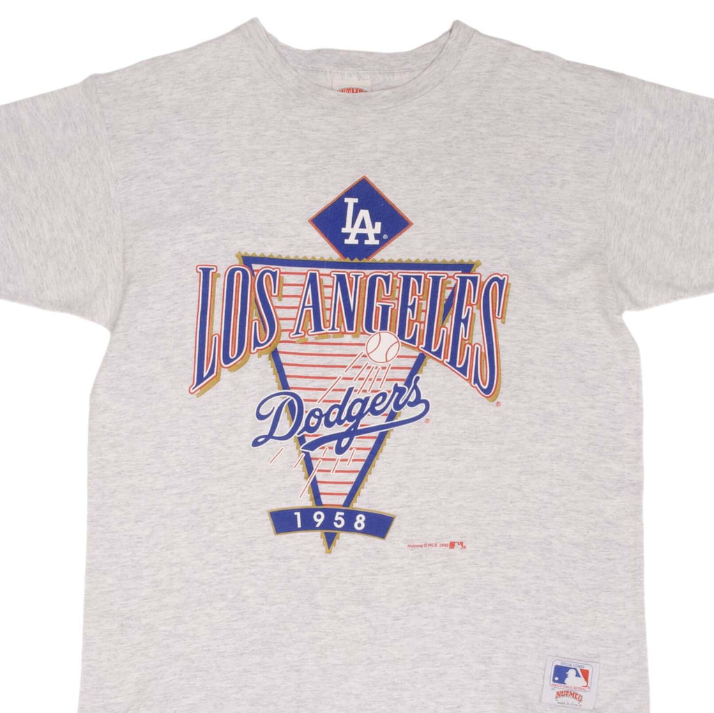 Vintage MLB Los Angeles Dodgers 1992 Tee Shirt Size Large Made In USA With Single Stitch Sleeves Nutmeg