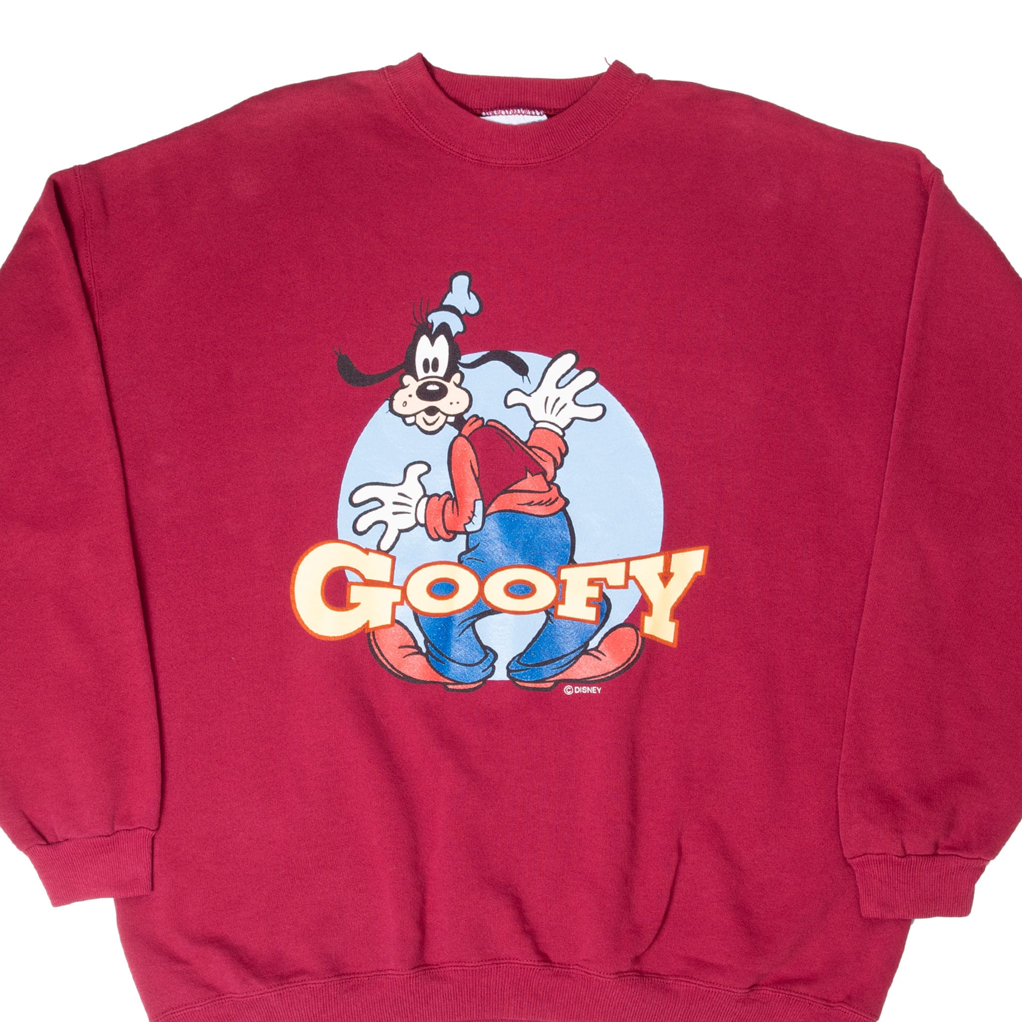 VINTAGE DISNEY GOOFY BURGUNDY SWEATSHIRT 1990S SIZE XL MADE IN USA