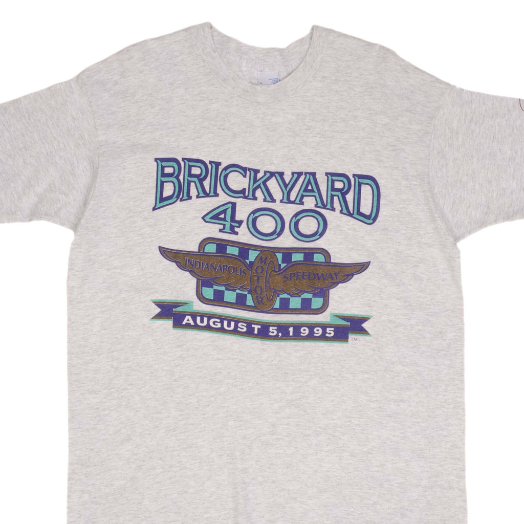 Vintage Nascar Indianapolis Brickyard 400 1995 Tee Shirt Size XL Made In USA WITH Single Stitch Sleeves