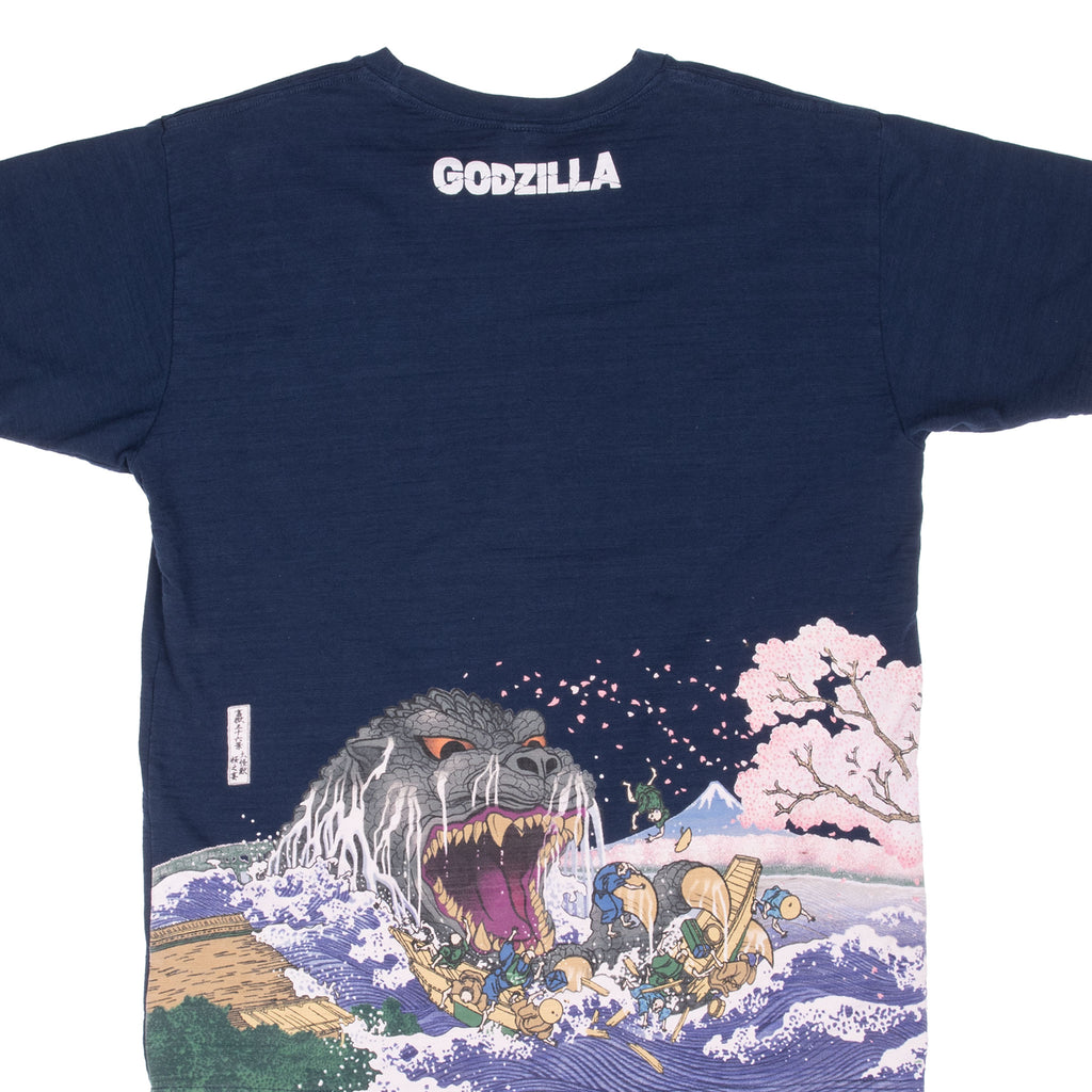Vintage Godzilla The Great Wave Off Kanagawa Tee Shirt Size Large