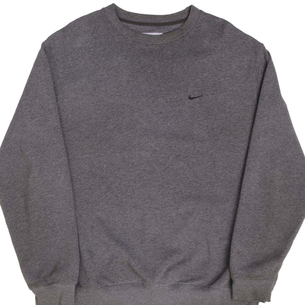 Vintage Nike Classic Swoosh Dark Gray Crewneck Sweatshirt 2000S Size XL