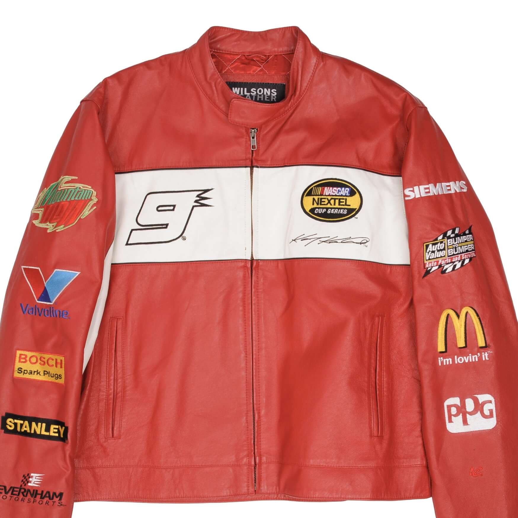 Vintage Nascar Kasey Kahne #9 Dodge McDonald's Mountain Dew Leather Jacket 2000S Size Medium
