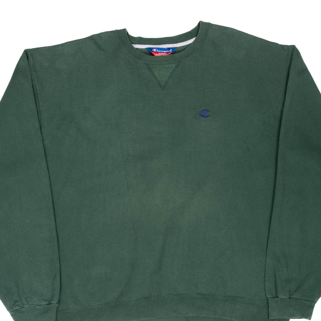 Vintage Champion Classic Green Sweatshirt 2000S Size 2XL
