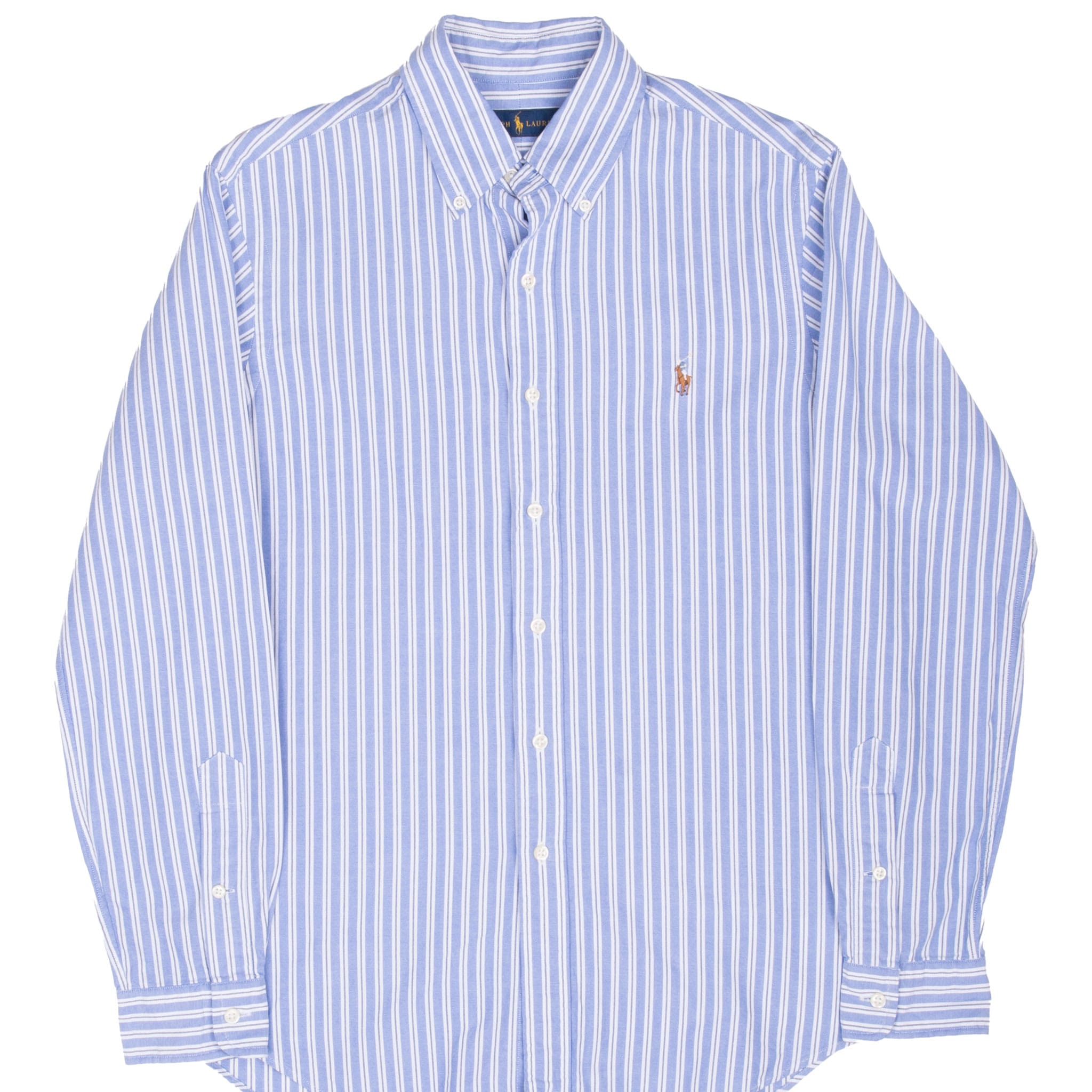 VINTAGE POLO RALPH LAUREN BLUE STRIPED SHIRT SIZE SMALL
