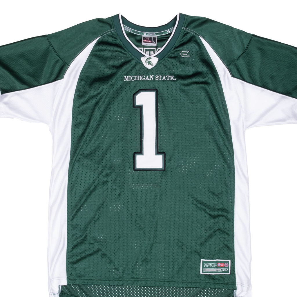 VINTAGE NCAA MICHIGAN STATE SPARTANS #1 1990S FOOTBALL JERSEY SIZE LARGE