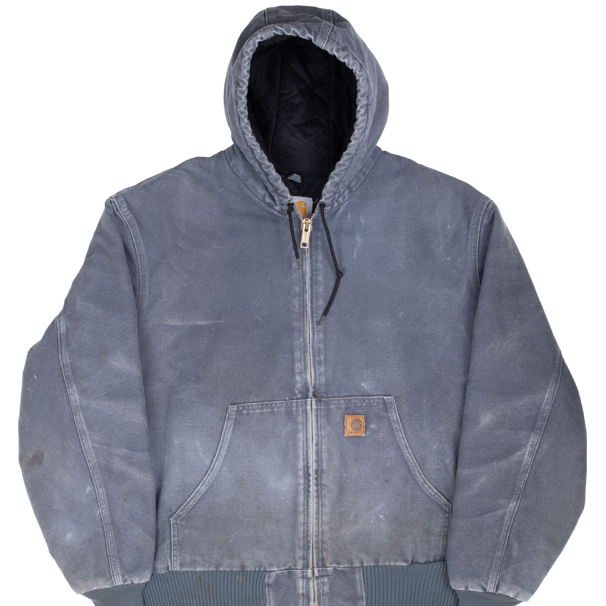 VINTAGE CARHARTT GREY J130 STM ACTIVE JACKET WITH HOOD 2008 XL