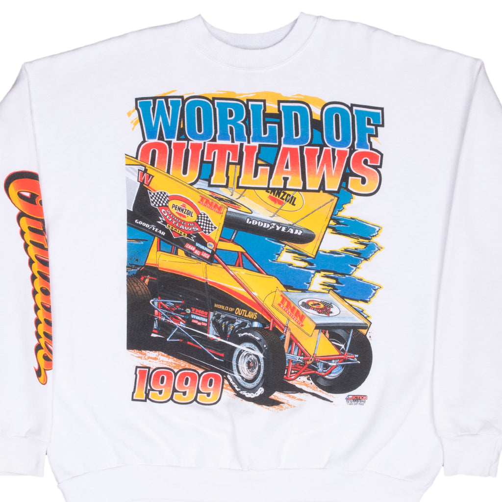 Vintage Dirt Racing World Of Outlaws Tour 1999 Sweatshirt Size XL
