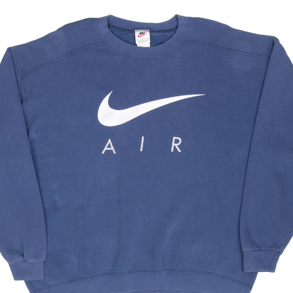Vintage Nike Air Big Swoosh Sweatshirt 1990S Size Large Made In Usa