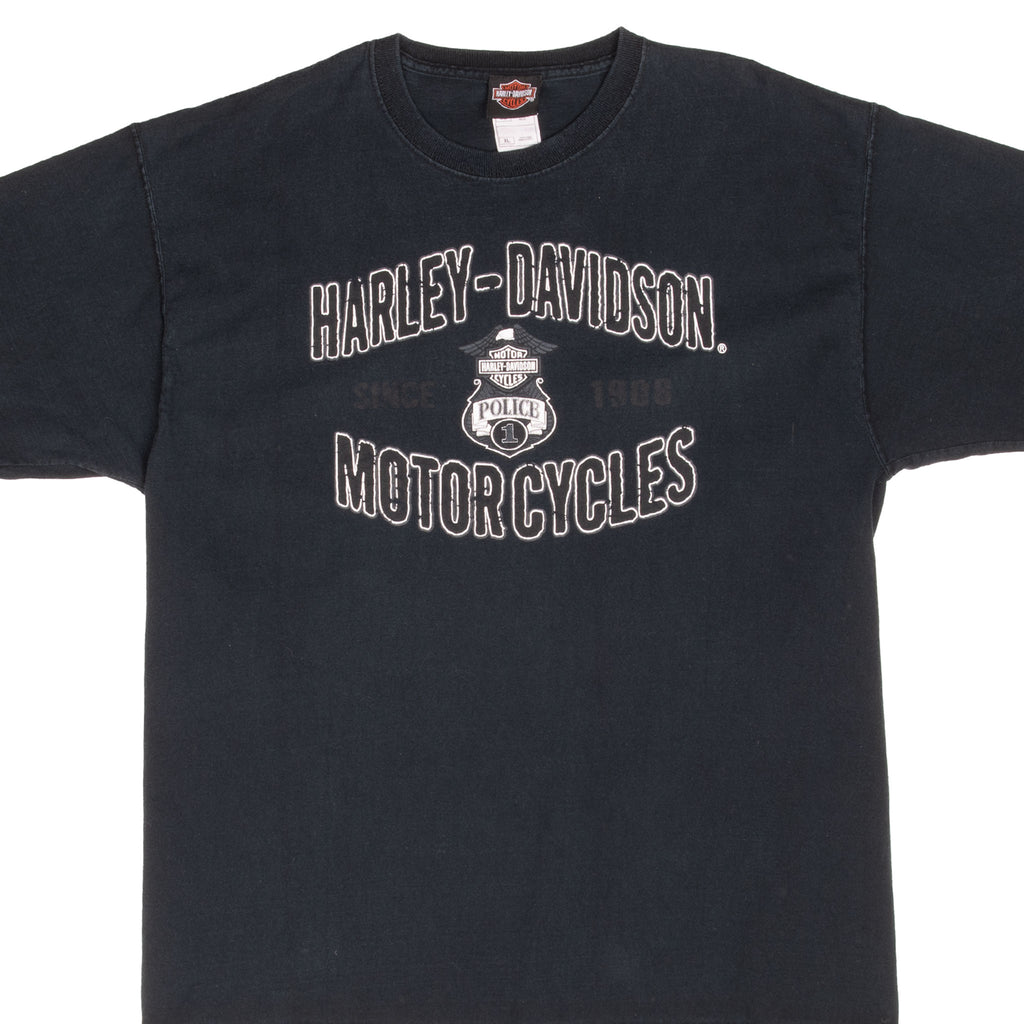 Vintage Harley Davidson Police Tee Shirt 1990S Size Large Made In Usa