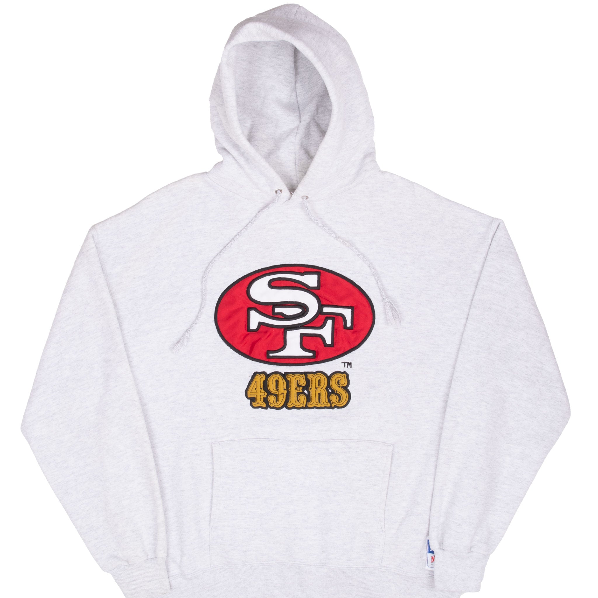Vintage Nfl San Francisco 49Ers 1990S Grey Hoodie Sweatshirt Size Large Made In Usa