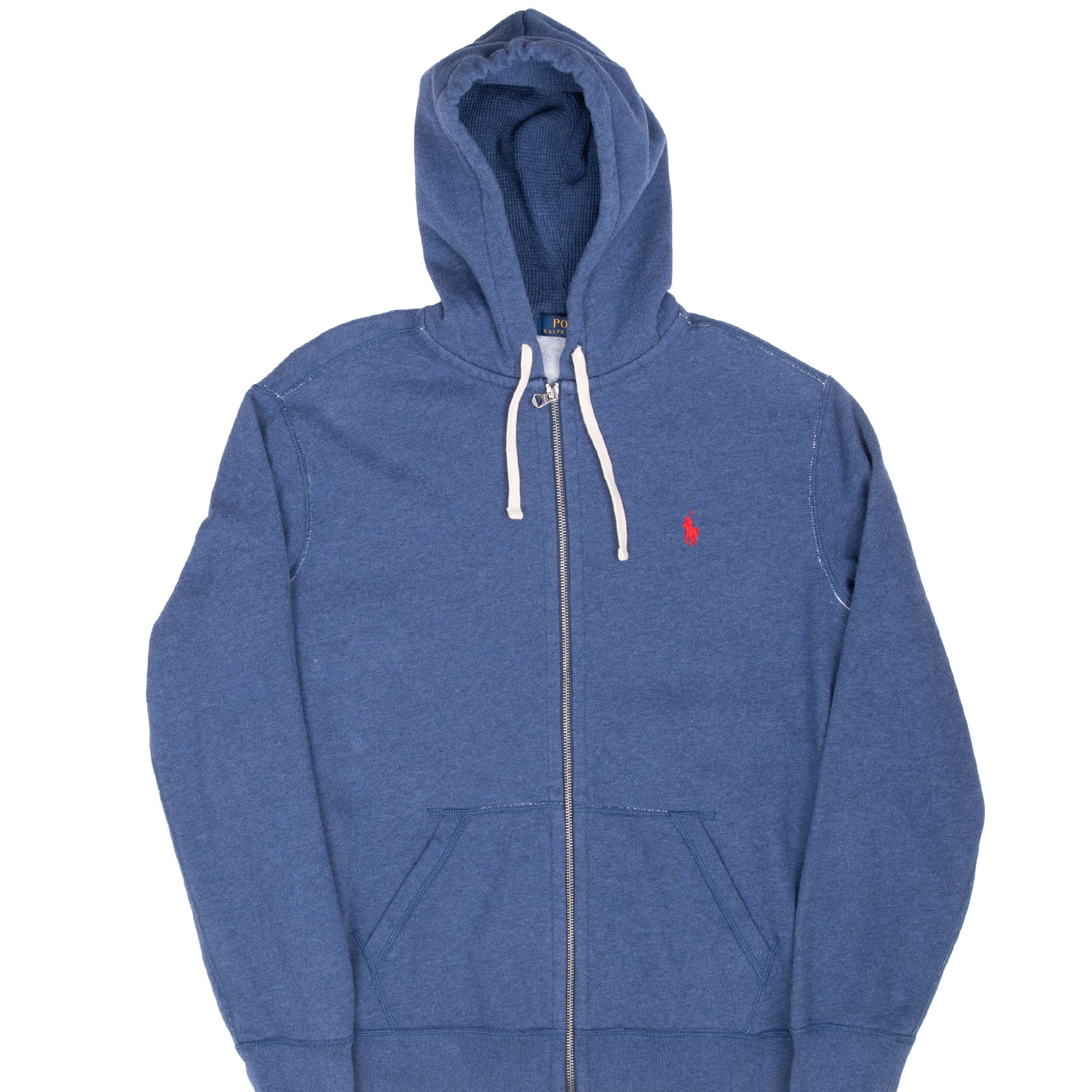 Vintage Ralph Lauren Full Zip Classic Navy Blue Hoodie Sweatshirt Size Large