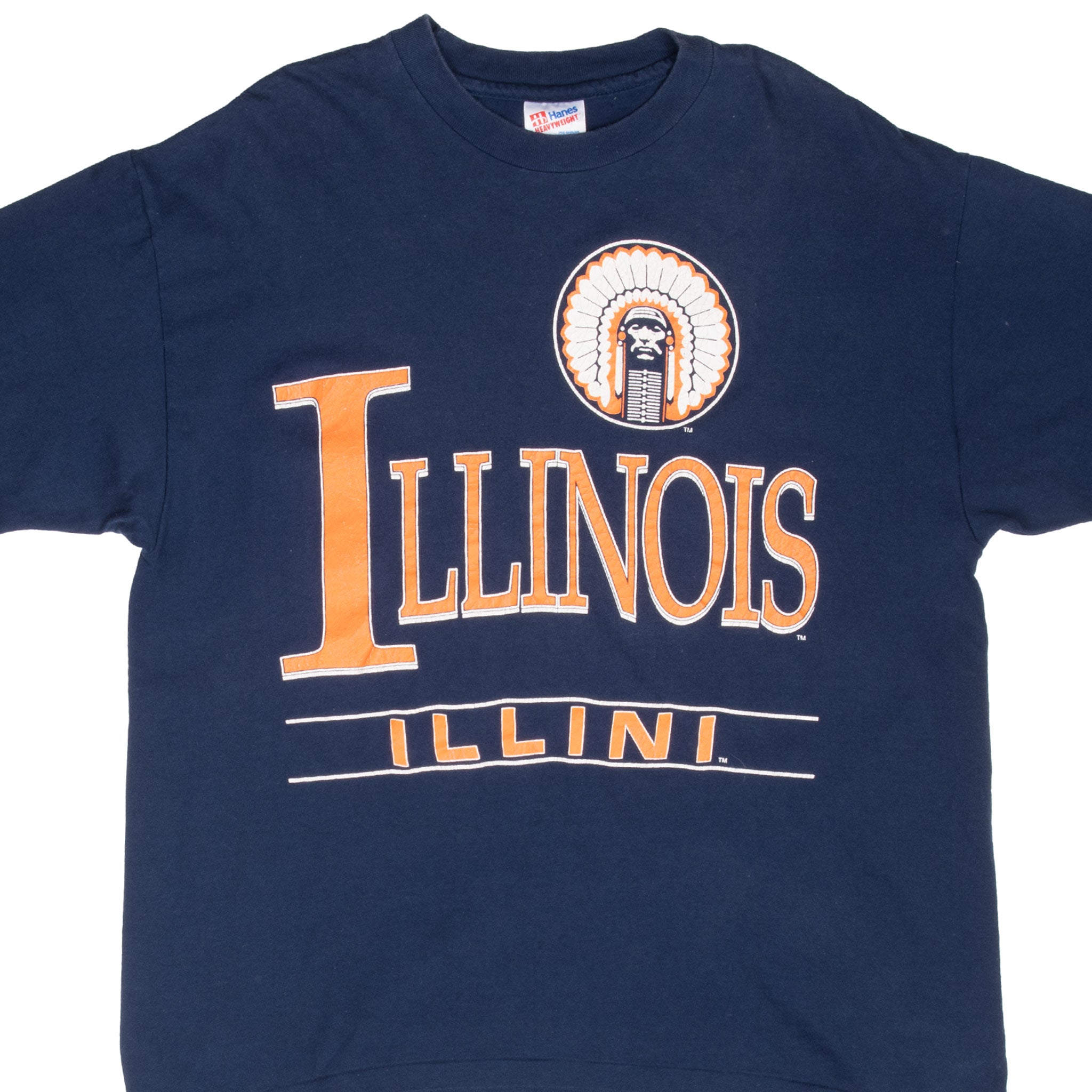 Vintage Illinois University Fighting Illini Tee Shirt 1990S Size XL Made In Usa