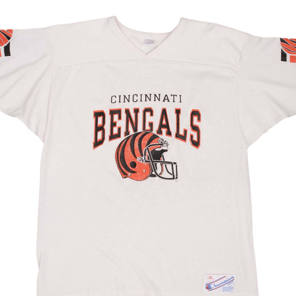 Vintage NFL Cincinnati Bengals Champion Jersey 1980S Size XL Made In USA With Single Stitch Sleeves