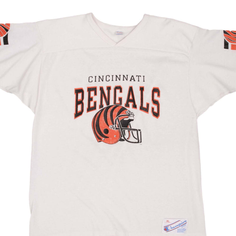 Vintage NFL Cincinnati Bengals Champion Jersey 1980S Size XL Made In USA With Single Stitch Sleeves