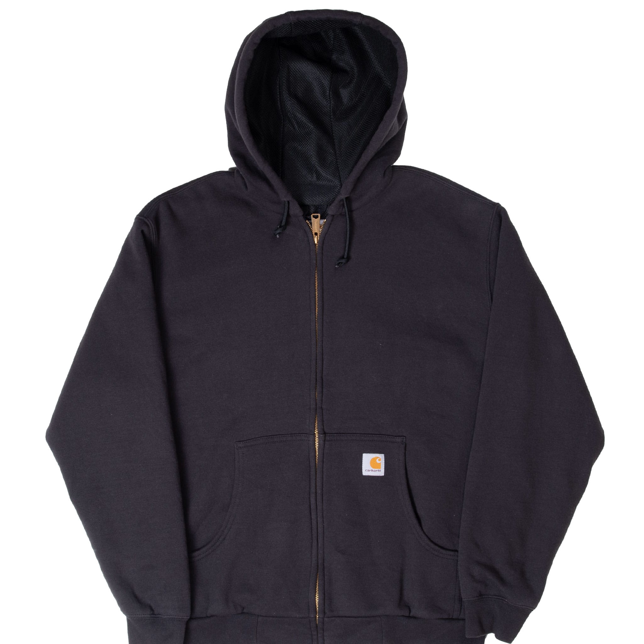 VINTAGE CARHARTT HEAVYWEIGHT FULL ZIP BLACK HOODIE SWEATSHIRT SIZE LARGE