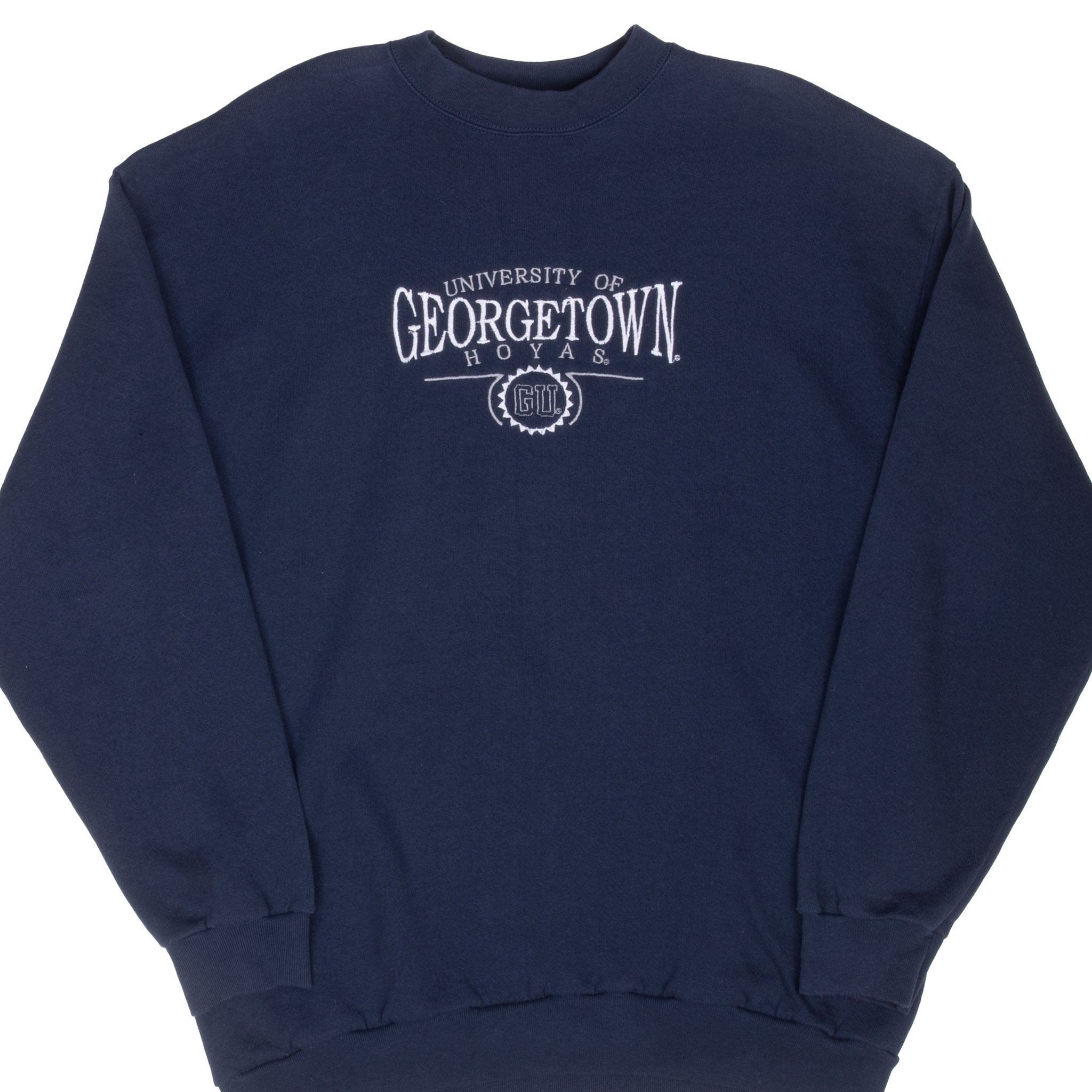 Vintage Georgetown Hoyas Embroidered Sweatshirt 1990S Size Large Made In Usa