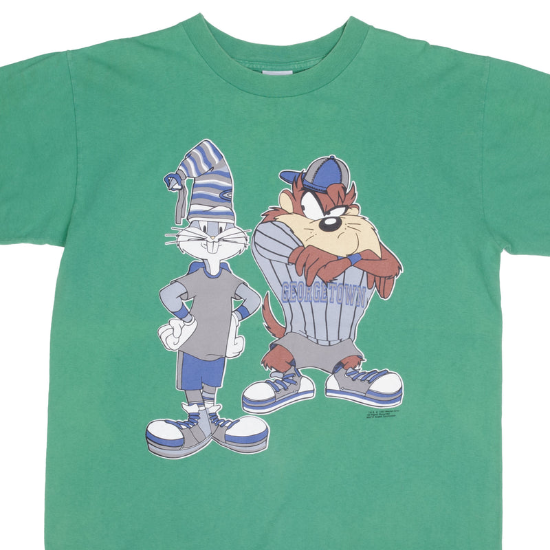 Vintage Georgetown University Hoyas Looney tunes With Taz and Bugs Bunny 1993 Tee Shirt Size Large Made In Usa