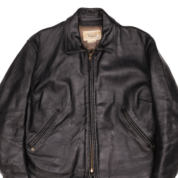Vintage Bates California Cafe Racer Black Leather Jacket 1960S Size Medium