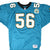 Front close-up of teal Jacksonville Jaguars Wilson jersey with white number 56 and inaugural season patch