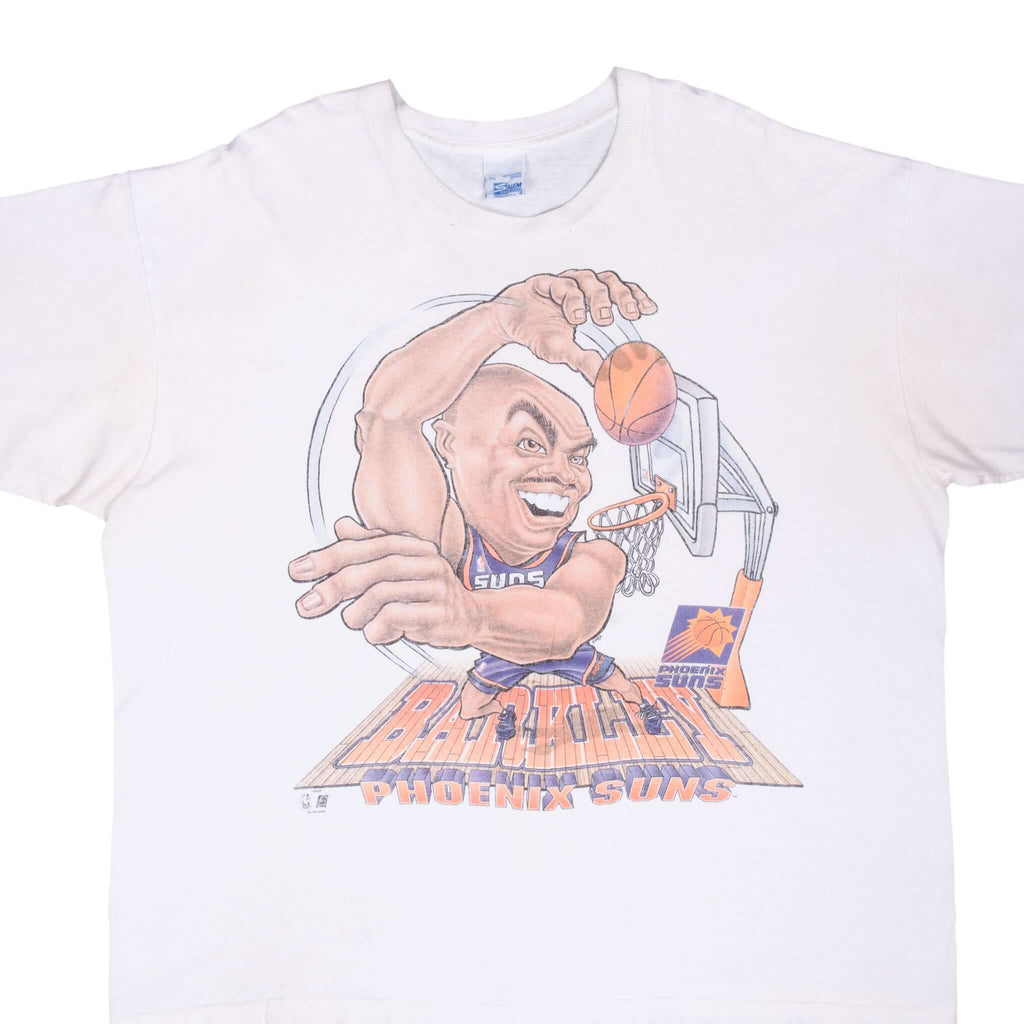 Vintage Nba Phoenix Suns Charles Barkley Tee Shirt 1990S Size 2XL Made In Usa With Single Stitch Sleeves