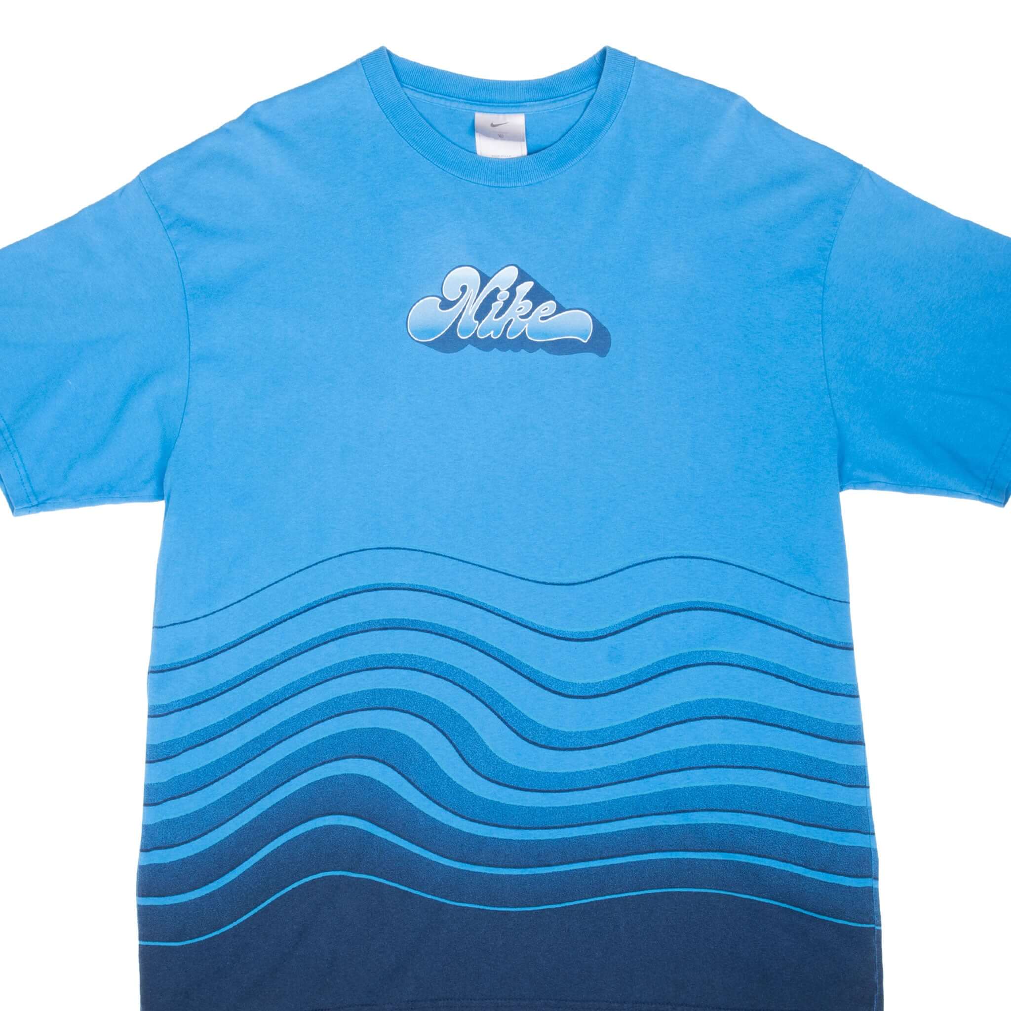 Vintage Nike Spellout Blue Tee Shirt 2000S Size XL Made In Usa