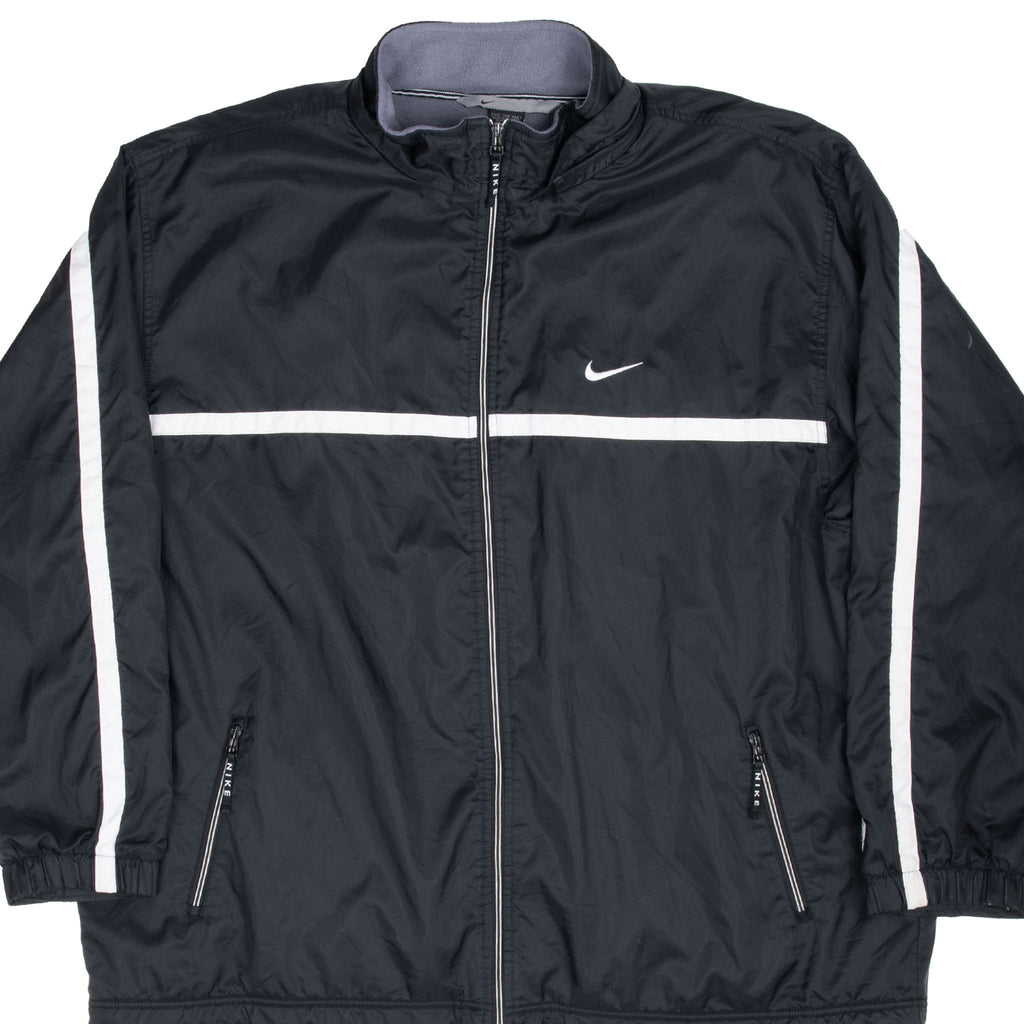 Vintage Nike Swoosh Black Heavyweight Windbreaker Jacket 2000S Size 2XL