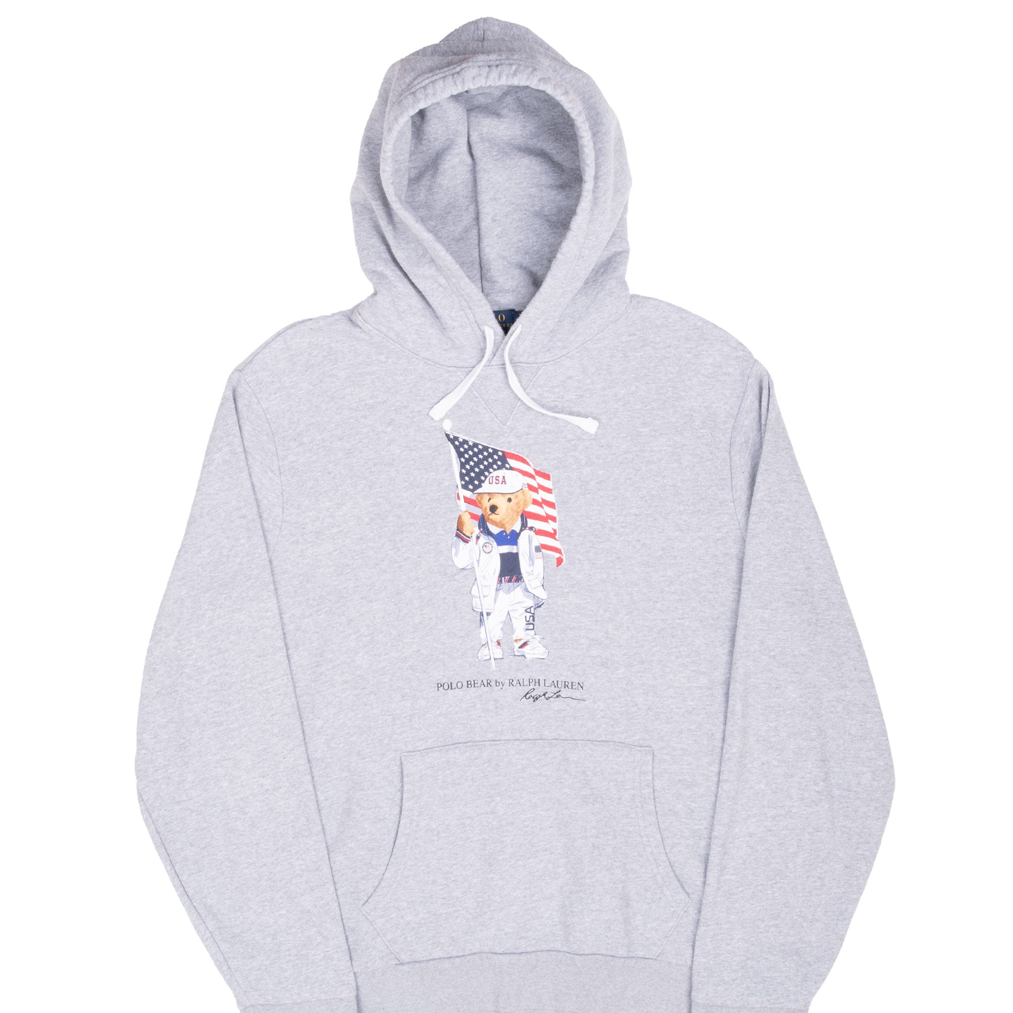 Vintage Ralph Lauren Polo Bear Team Usa Olympics 2020 Hoodie Sweatshirt Size Large