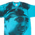 Upper front detail of turquoise Nike Andre Agassi T-shirt with black halftone portrait print