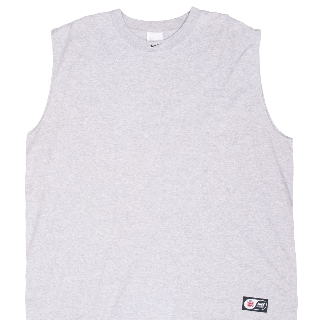 Vintage Nike Swoosh Grey Tank Top Tee Shirt 1990S Size 2XL