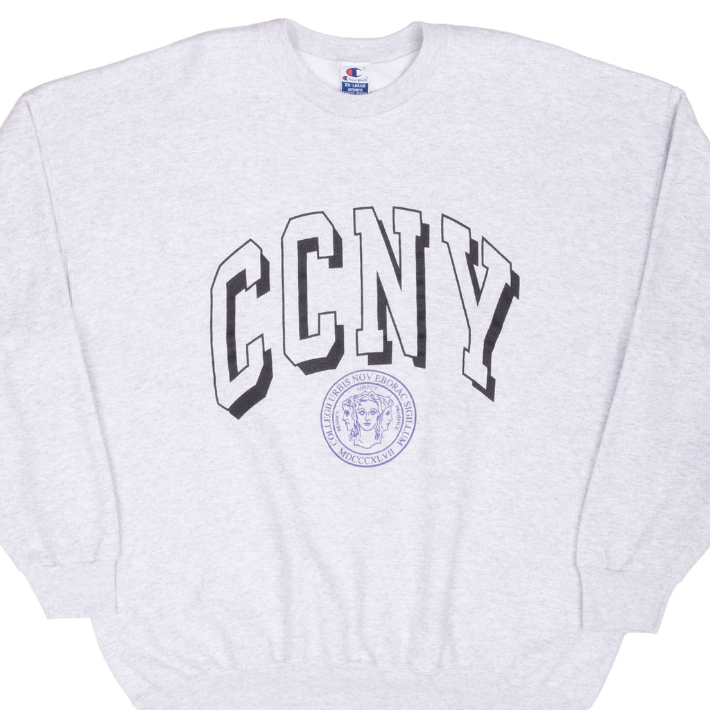 VINTAGE CHAMPION CITY COLLEGE NEW YORK CCNY SWEATSHIRT 1990S 2XL MADE IN USA
