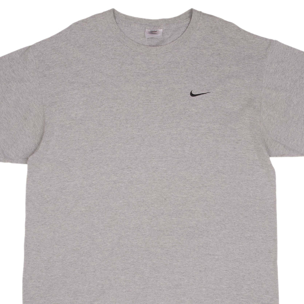 Vintage Nike Gray Classic Swoosh Tee Shirt 1990S Size Large Made In USA