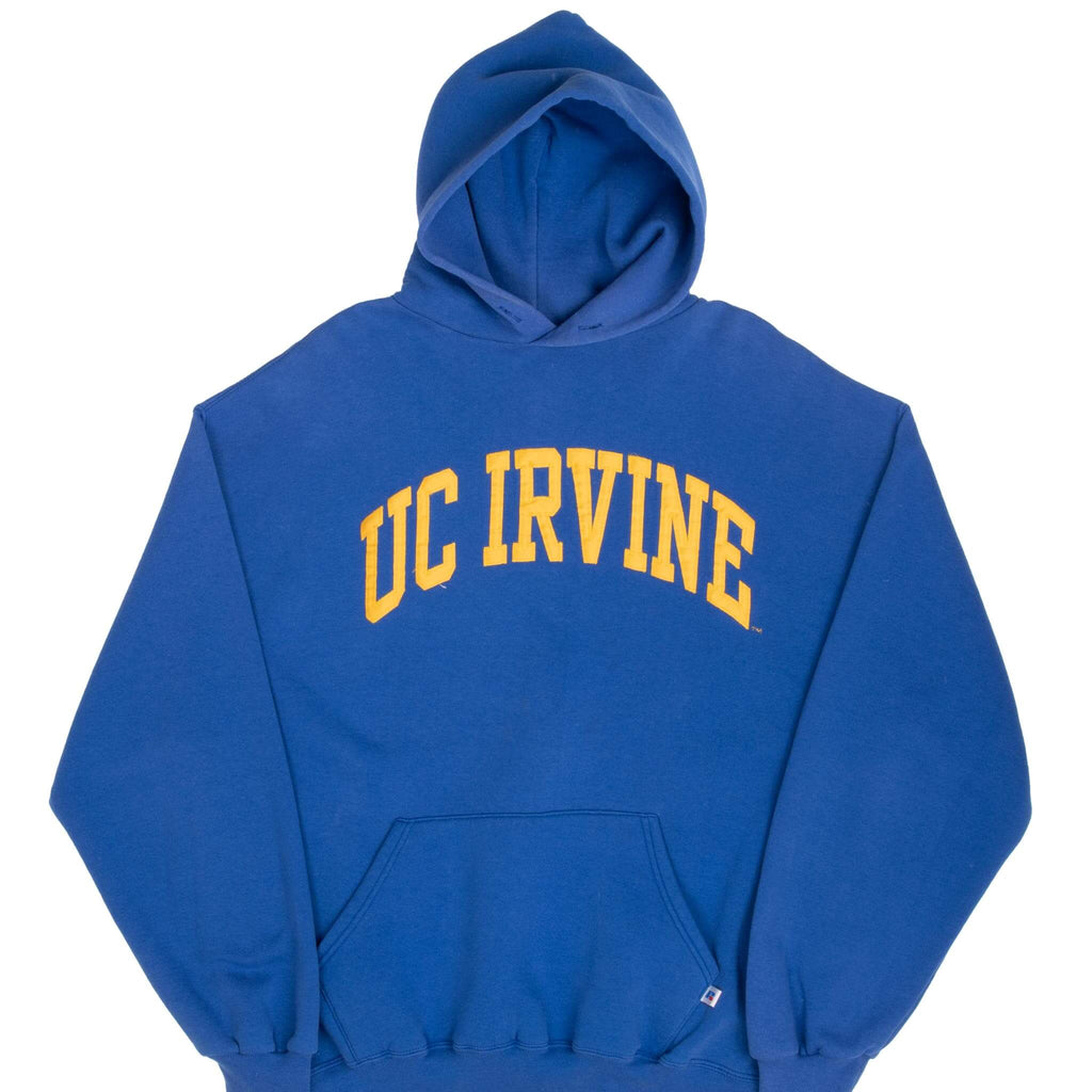 Vintage Uc Irvine Uci Russell Athletic Blue Hoodie Sweatshirt 1990S Size XL