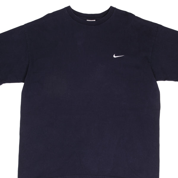 Vintage Nike Navy Classic Swoosh Tee Shirt 1990S Size XL