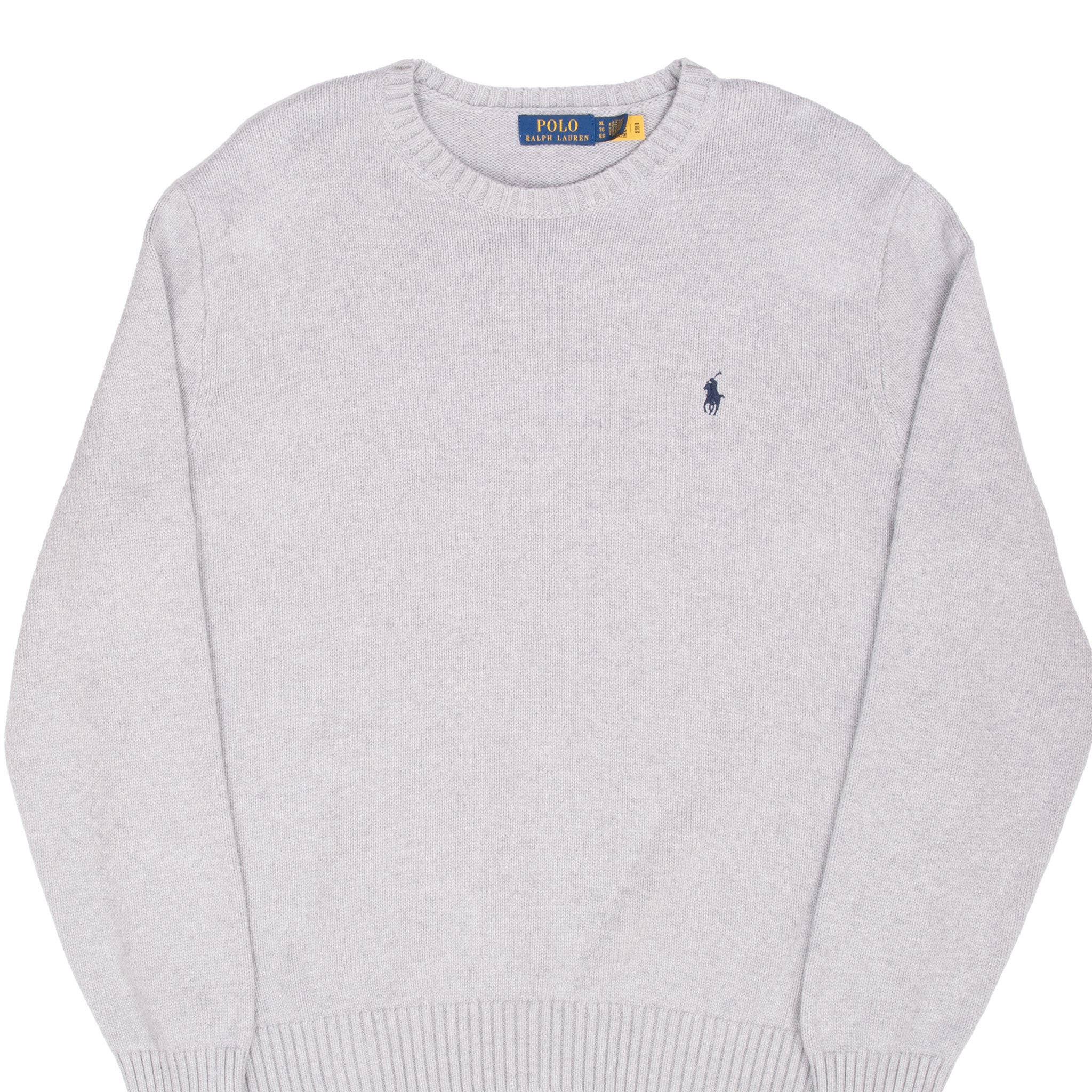 Vintage Ralph Lauren Grey Knit Sweater Crewneck Size XL