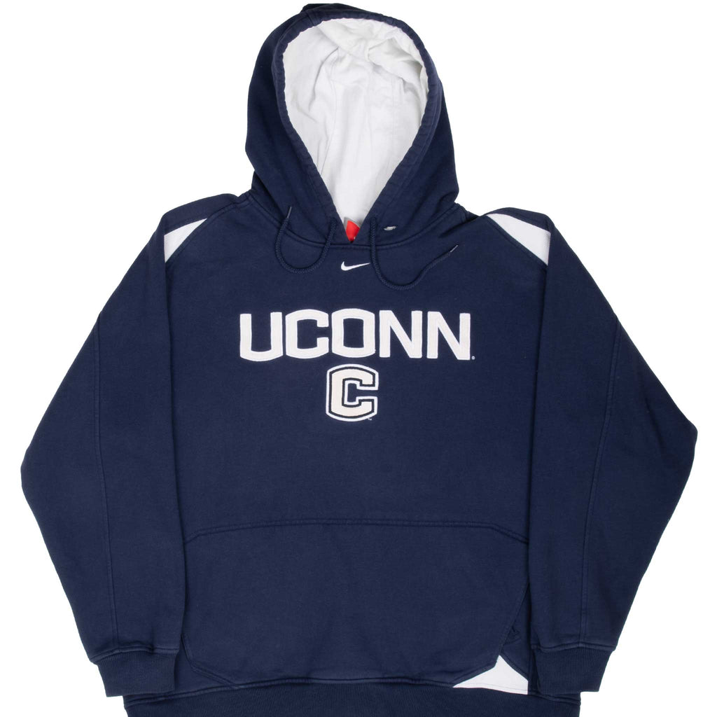 Vintage Nike Ncaa Uconn Blue Hoodie Sweatshirt 2000S Size XL