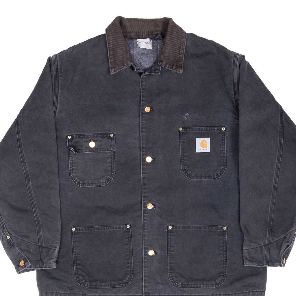 Vintage Carhartt Michigan Style Blanket Lined Black Jacket 1990S Size XL
