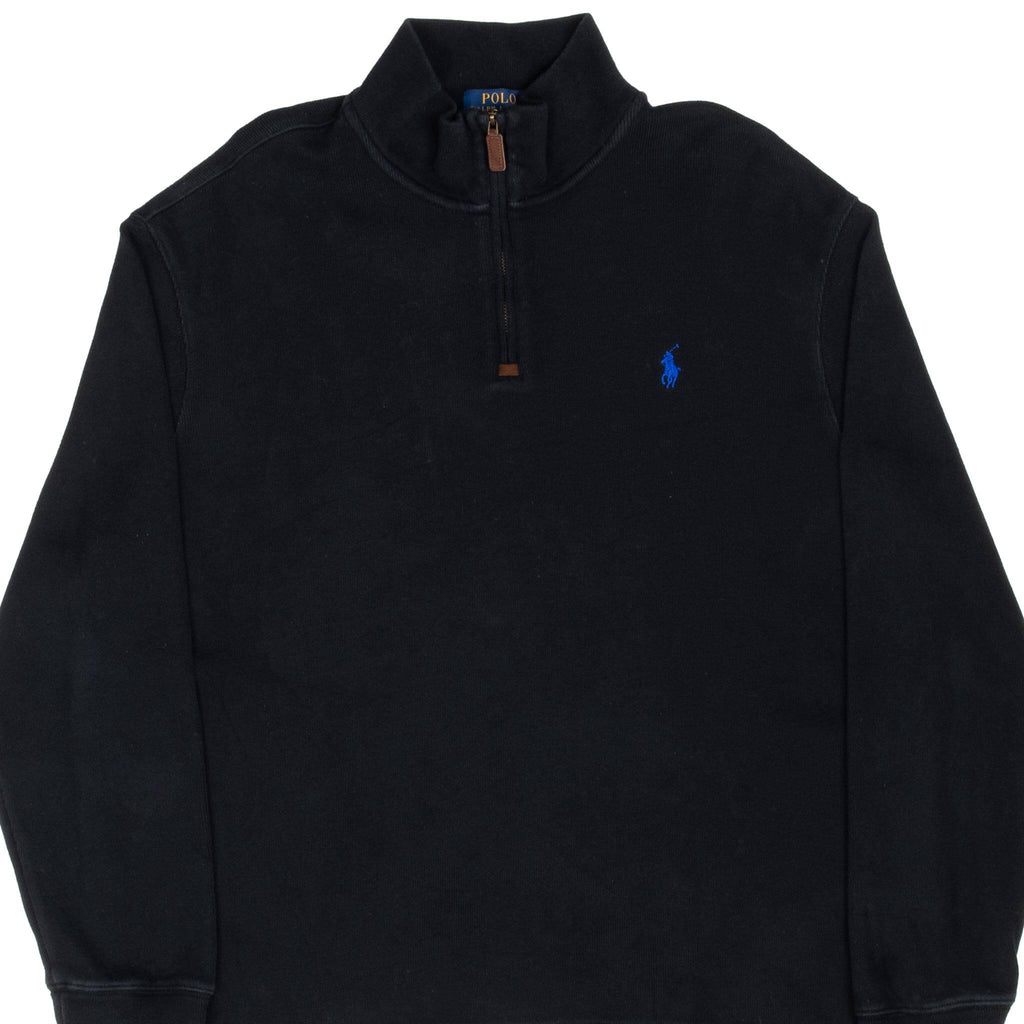 Polo Ralph Lauren Black Quarter 1/4 Zip Sweater Size Xl
