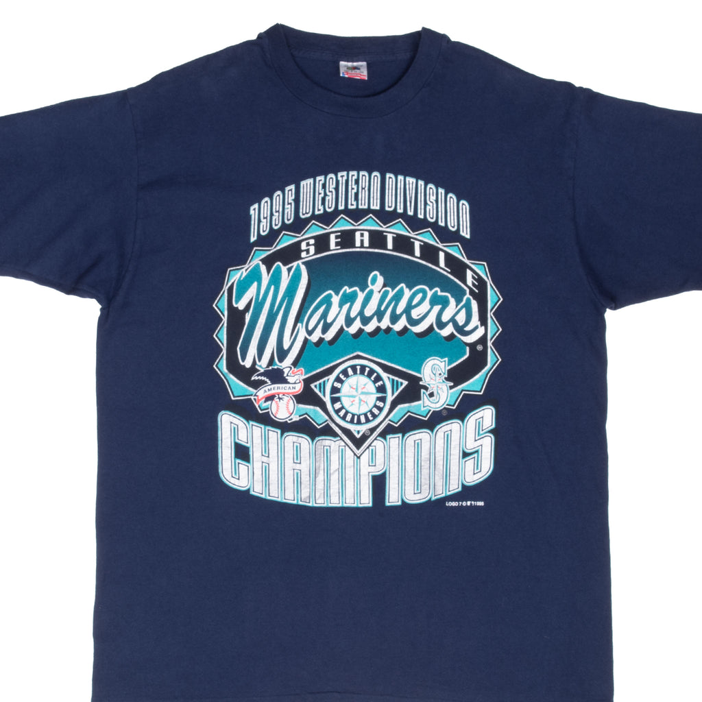 Vintage Mlb Seattle Mariners Western Champion 1995 Tee Shirt Size XL Made In Usa With Single Stitch Sleeves