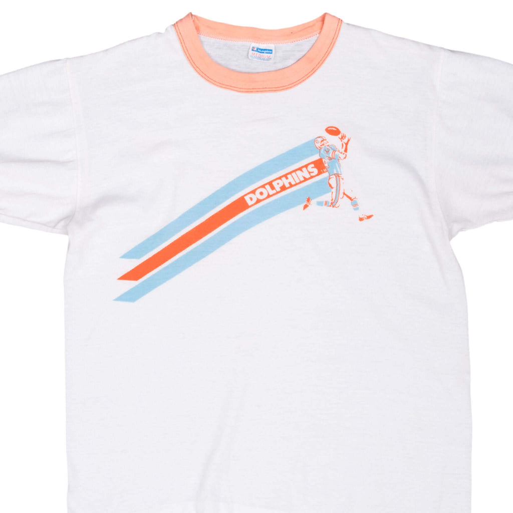 Vintage Nfl Miami Dolphins Champion Tee Shirt 1970S Size Small Made In Usa With Single Stitch Sleeves