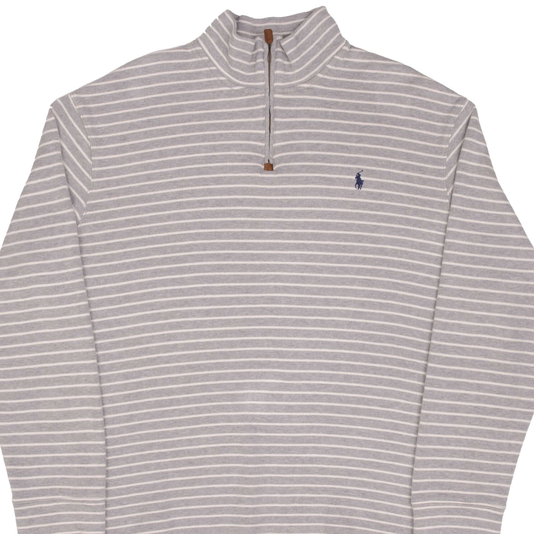 Polo Ralph Lauren Gray Stripped Quarter 1/4 Zip Sweater Size 2XL