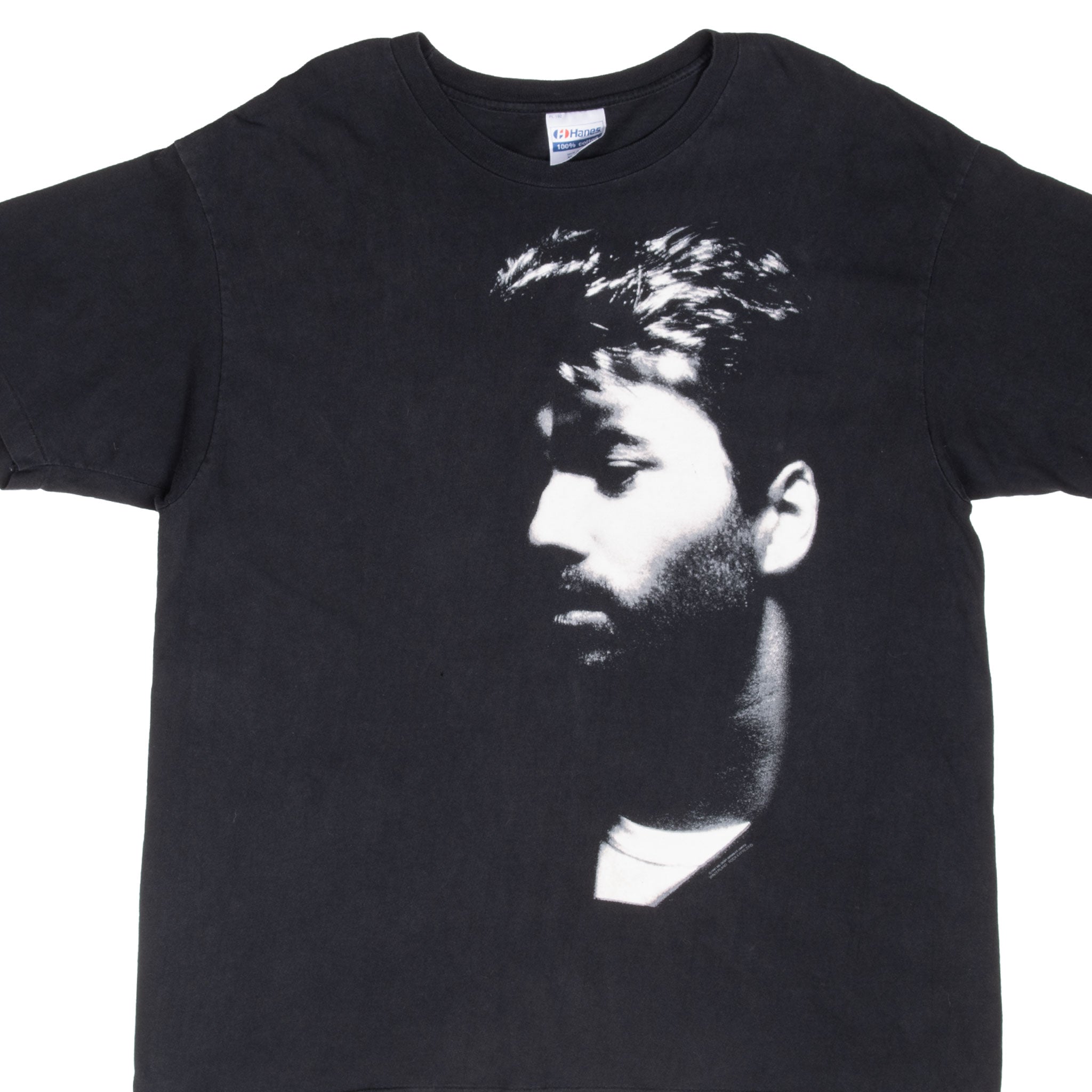 VINTAGE GEORGE MICHAEL 1991 BLACK TEE SHIRT SIZE LARGE MADE IN USA