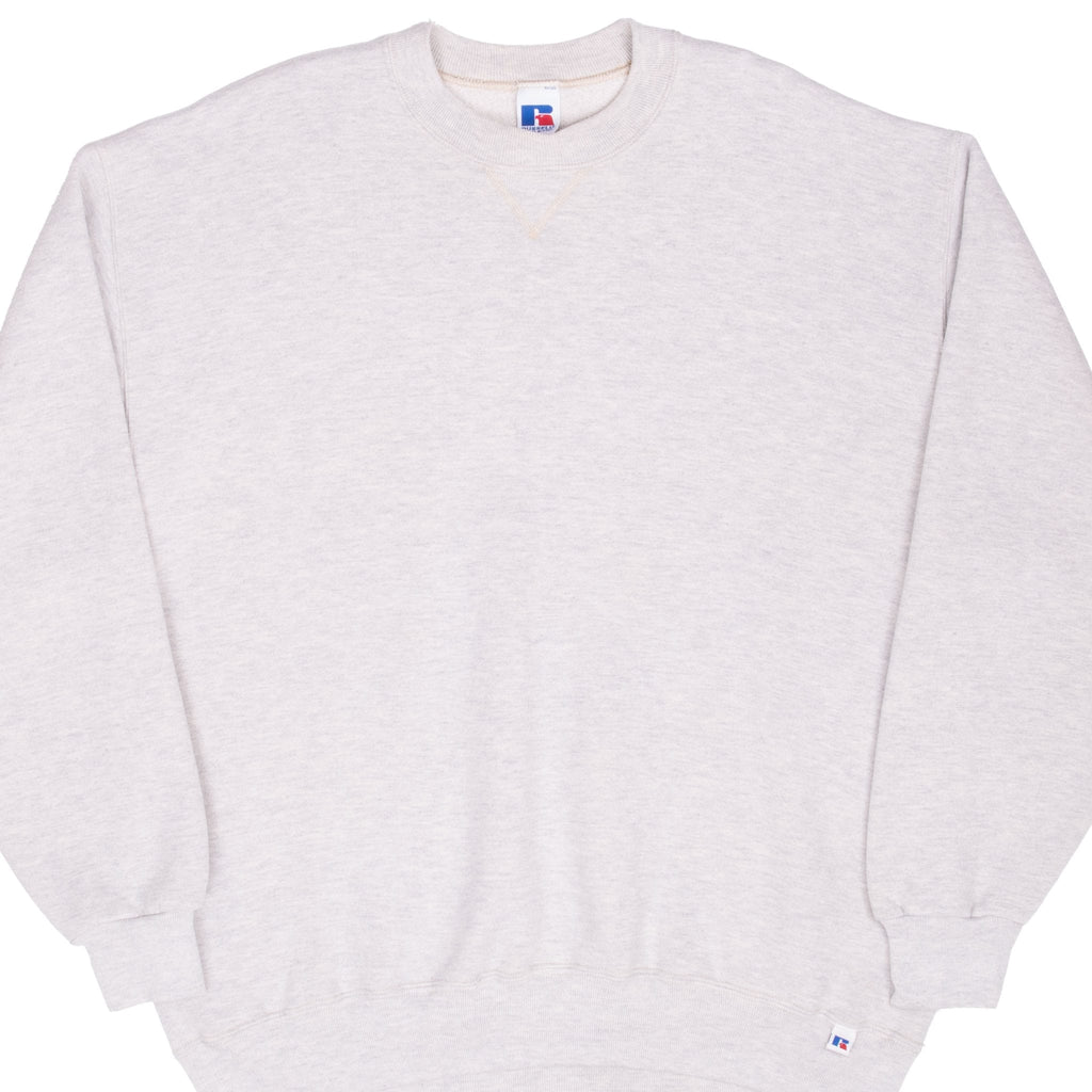 VINTAGE RUSSELL ATHLETIC BLANK GREY SWEATSHIRT 1990S XL MADE IN USA