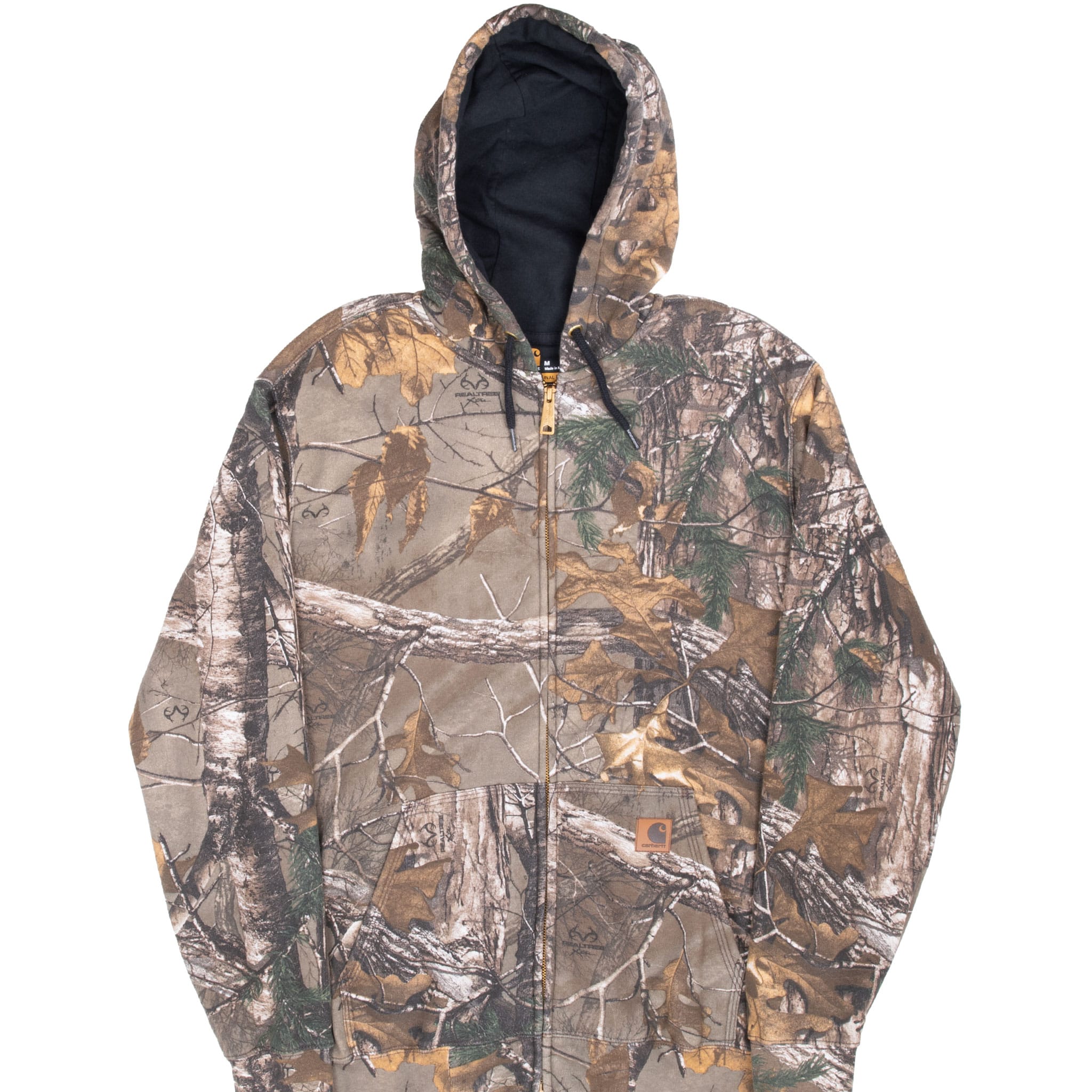 VINTAGE CARHARTT REALTREE CAMO ZIP HOODIE SWEATSHIRT SIZE MEDIUM