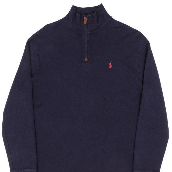 Polo Ralph Lauren Navy Blue Quarter Zip Sweatshirt Size Large 
