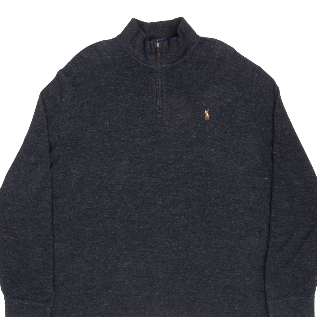 Polo Ralph Lauren Dark Grey Quarter 1/4 Zip Sweater Size XL