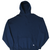 Front of navy blue Russell Athletic pullover hoodie with drawstrings and kangaroo pocket