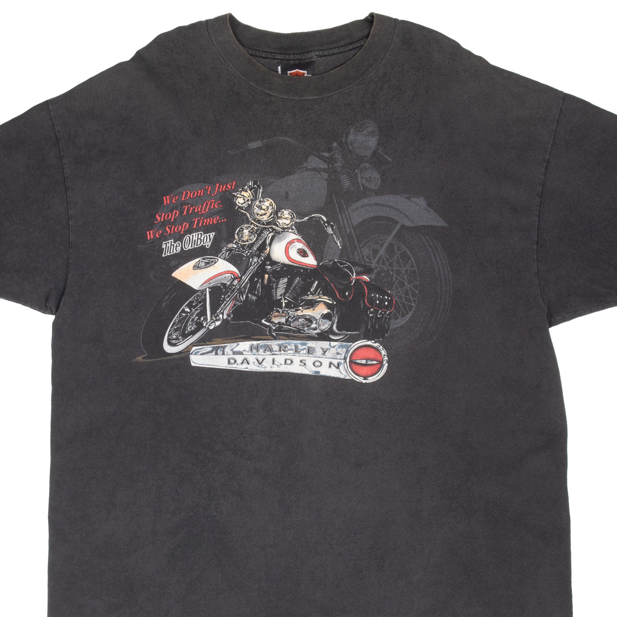 Vintage Harley Davidson Alton Illinois Tee Shirt 1990S Size 2XL Made In Usa With Single Stitch Sleeves